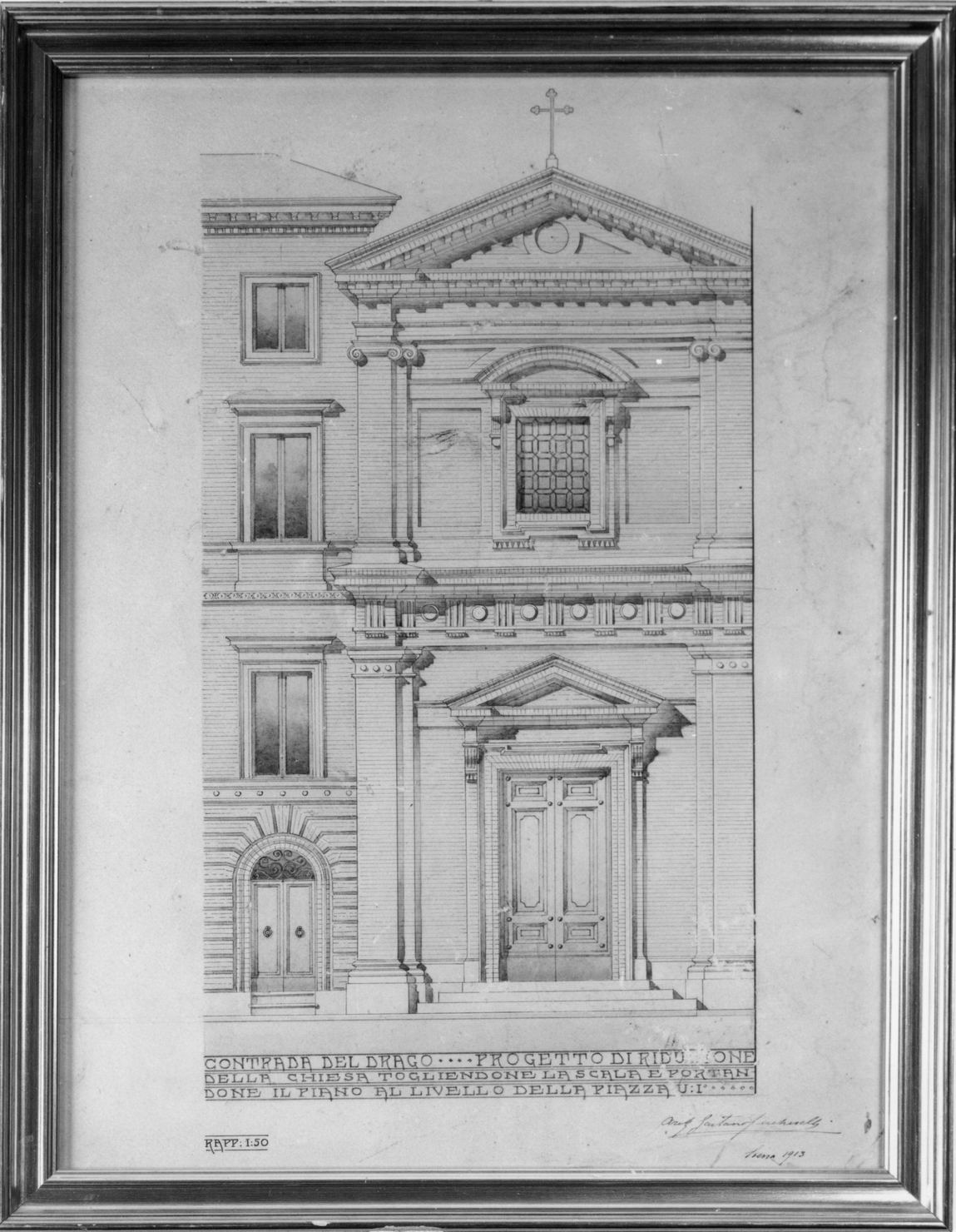 progetto di restauro (disegno, opera isolata) di Fontanelli Gaetano (sec. XX)