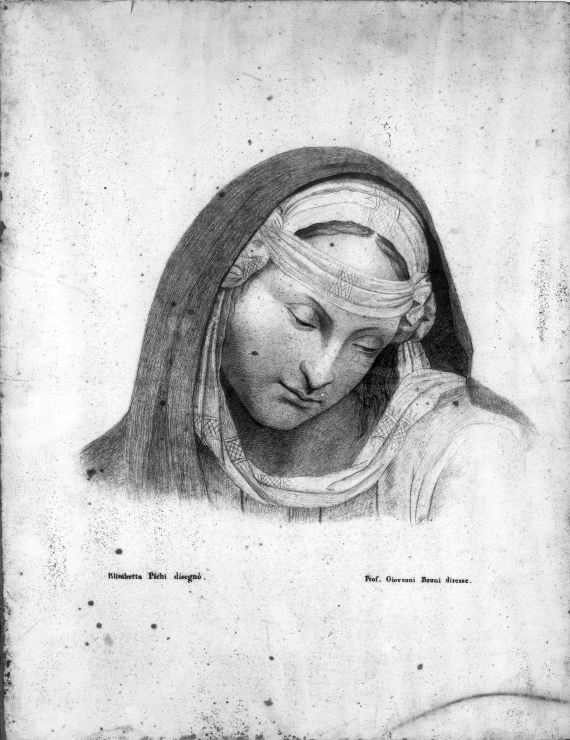 Maria Vergine (disegno, opera isolata) di Pichi Elisabetta (prima metà sec. XIX)