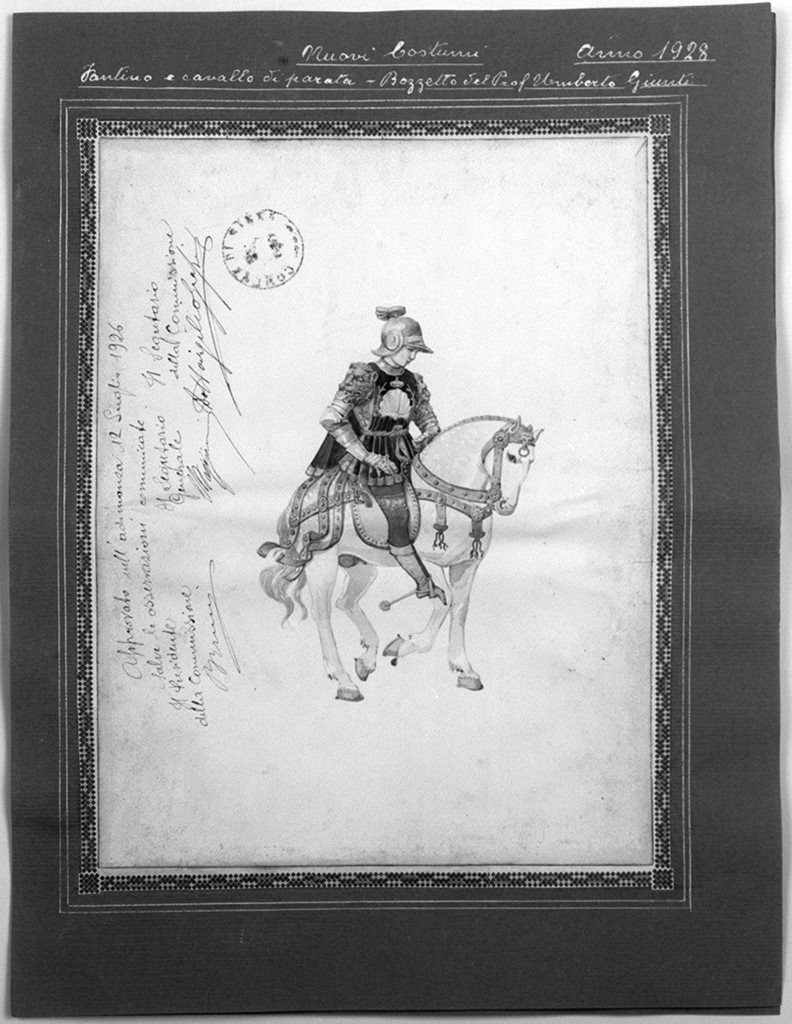 fantino della contrada del Nicchio (disegno) di Giunti Umberto (sec. XX)