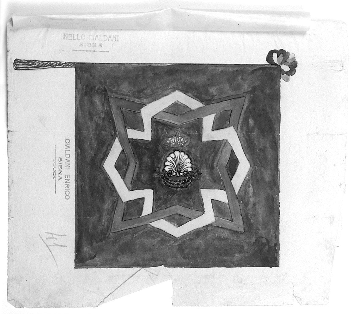 bandiera della contrada del Nicchio (disegno) di Cialdani Enrico (sec. XX)