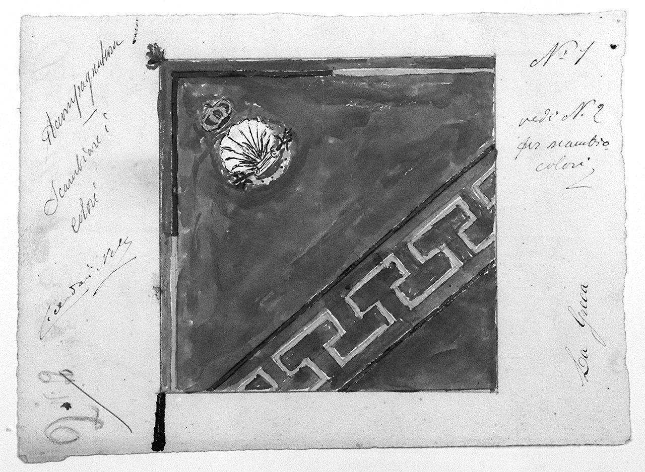 bandiera della contrada del Nicchio (disegno, serie) di Cialdani Nello (primo quarto sec. XX)