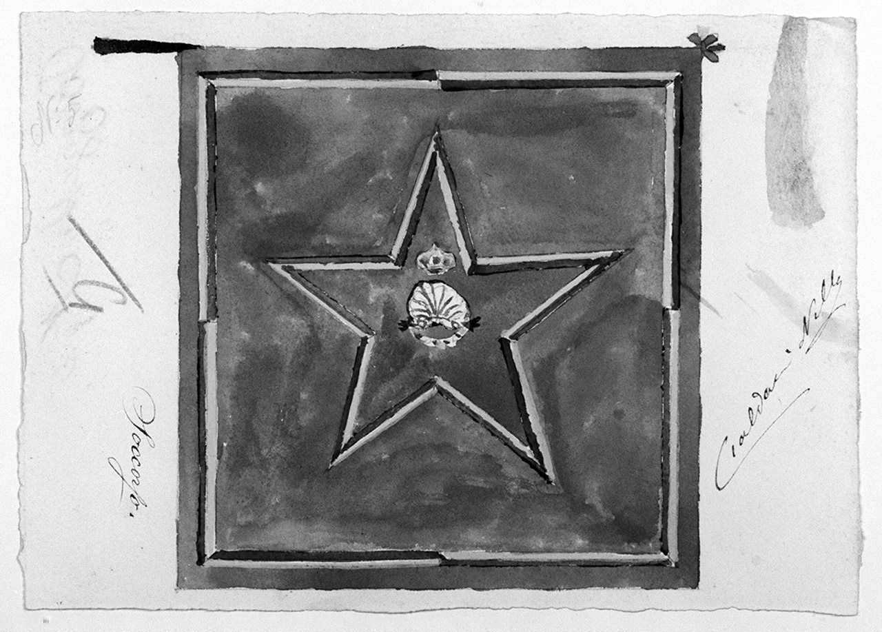 bandiera della contrada del Nicchio (disegno, serie) di Cialdani Nello (primo quarto sec. XX)