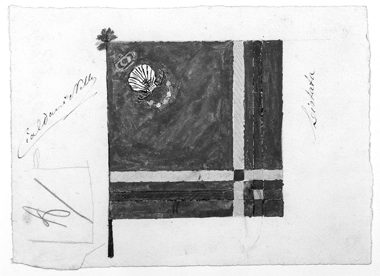 bandiera della contrada del Nicchio (disegno, elemento d'insieme) di Cialdani Nello (primo quarto sec. XX)
