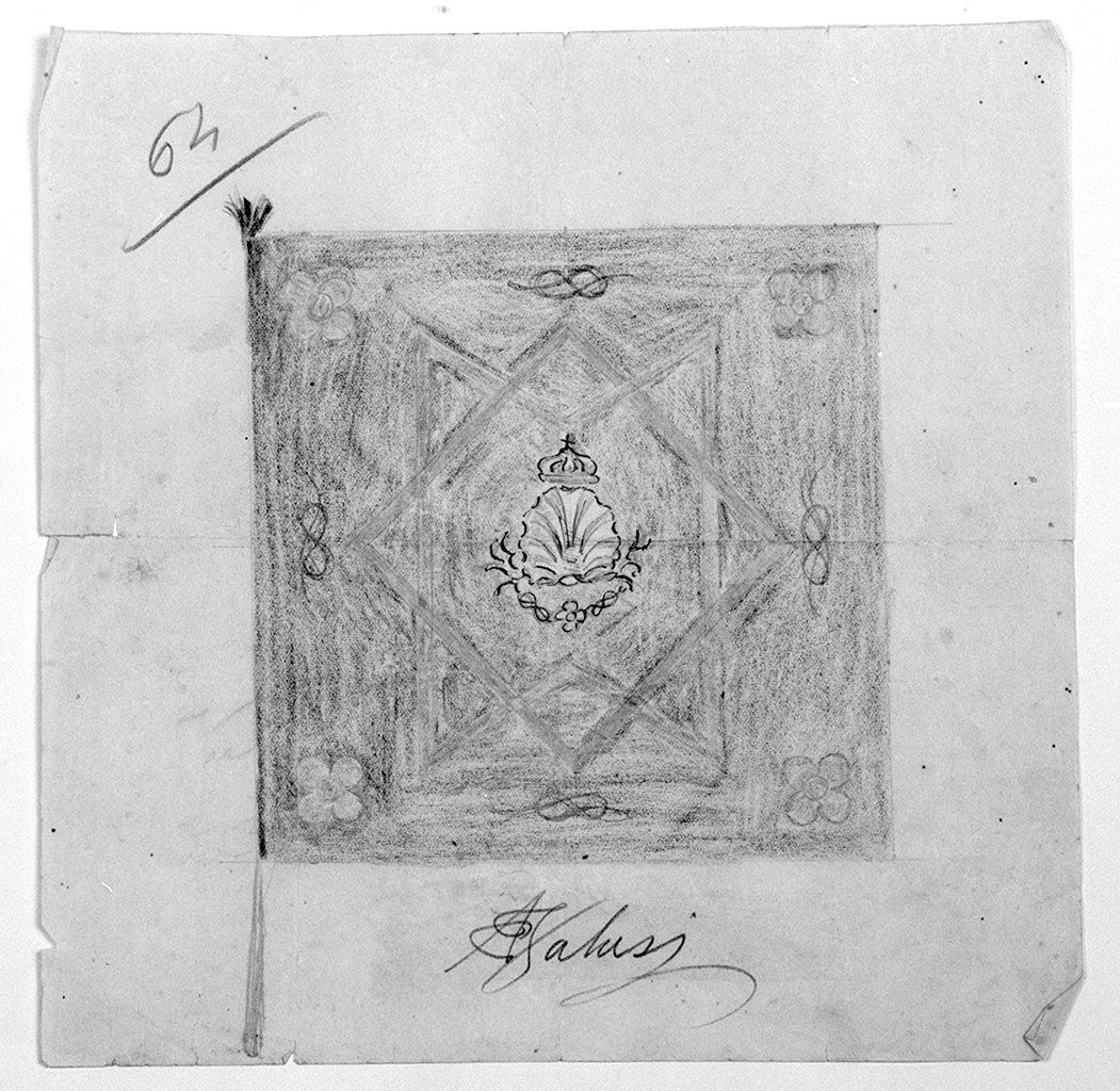 bandiera della contrada del Nicchio (disegno) di Falusi A (prima metà sec. XX)