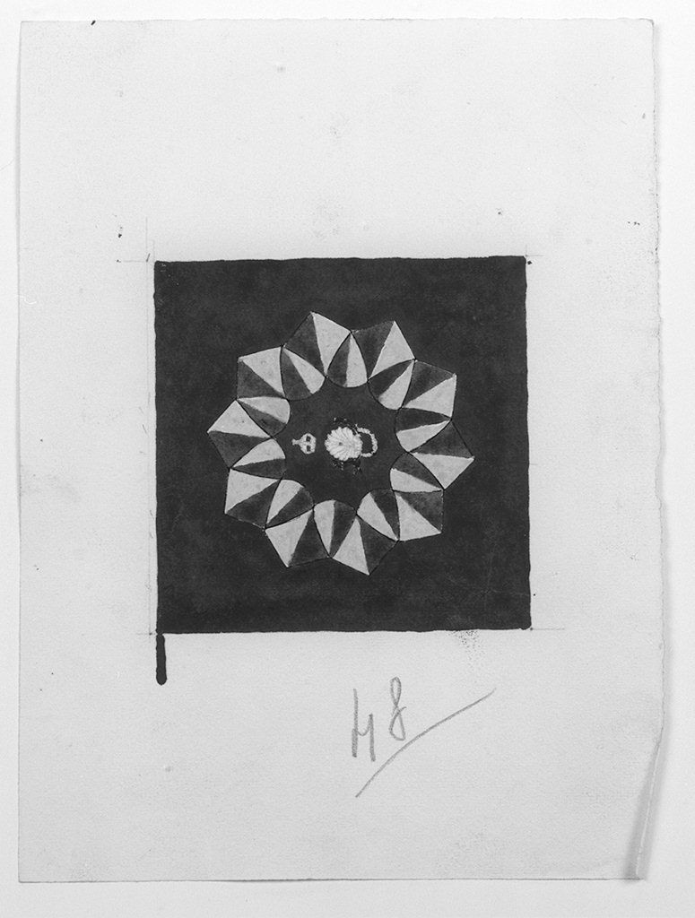 bandiera della contrada del Nicchio (disegno) - ambito senese (prima metà sec. XX)