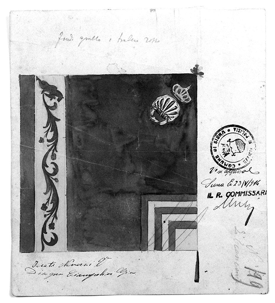 bandiera della contrada del Nicchio (disegno) di Nencini V, Ciampolini Gino (sec. XX)