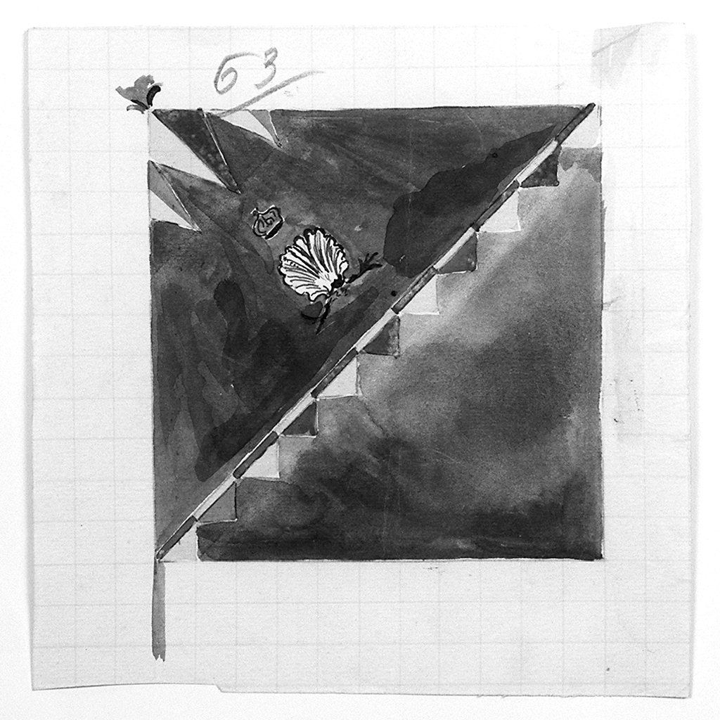 bandiera della contrada del Nicchio (disegno) - ambito senese (secondo quarto sec. XX)