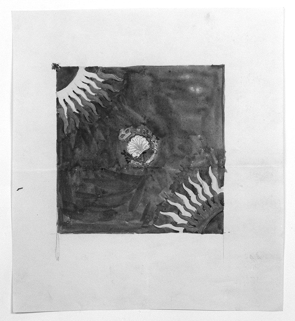 bandiera della contrada del Nicchio (disegno) - ambito senese (secondo quarto sec. XX)