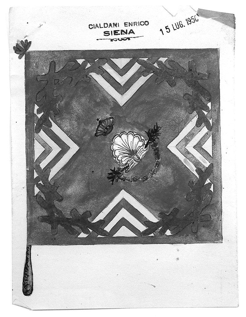 bandiera della contrada del Nicchio (disegno) di Cialdani Enrico (sec. XX)