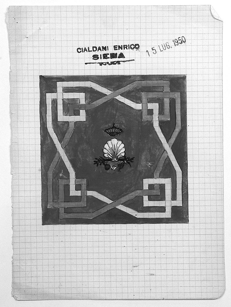 bandiera della contrada del Nicchio (disegno) di Cialdani Enrico (sec. XX)