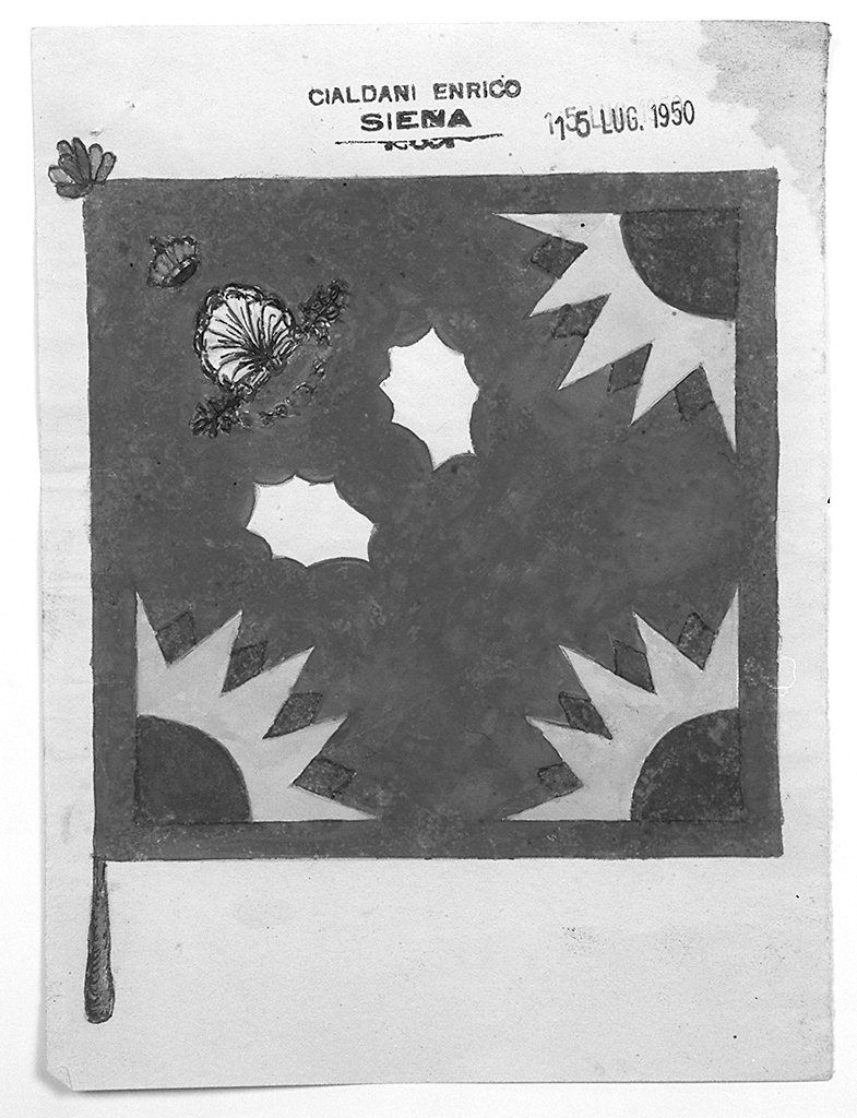 bandiera della contrada del Nicchio (disegno) di Cialdani Enrico (sec. XX)