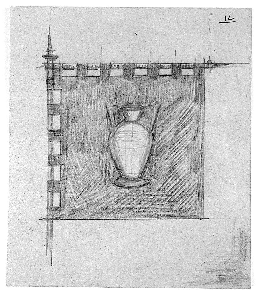 bandiera della contrada del Nicchio (disegno) di Marzi Bruno (sec. XX)