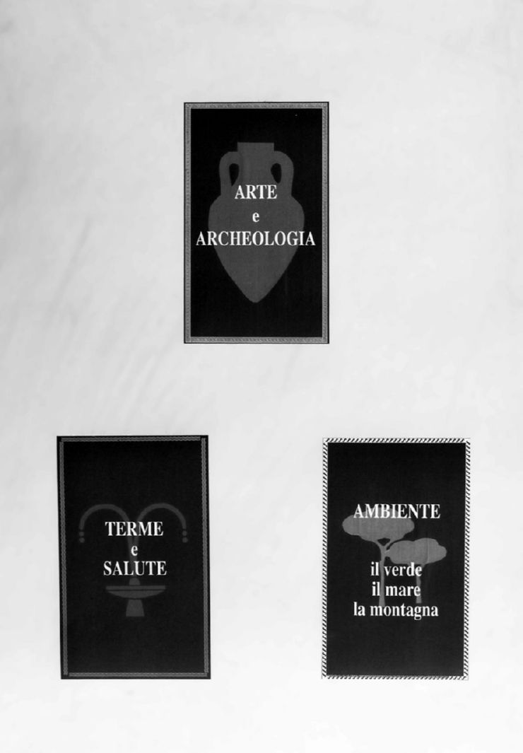 anfora, fontana, alberi e caratteri a stampa (disegno, opera isolata) di Giannini Adriano, Quaglio Andrea, Valcavi Manuela (sec. XX)