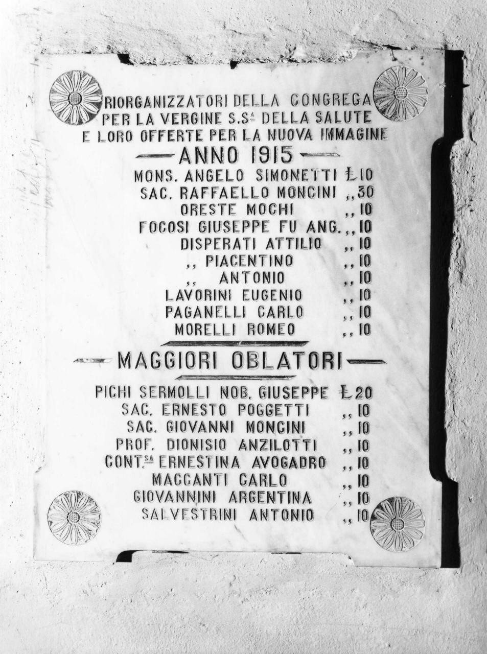 lapide - produzione pistoiese (sec. XX)