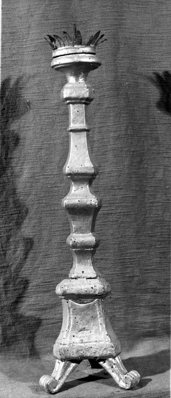 candeliere, serie - bottega toscana (fine/inizio secc. XVIII/ XIX)