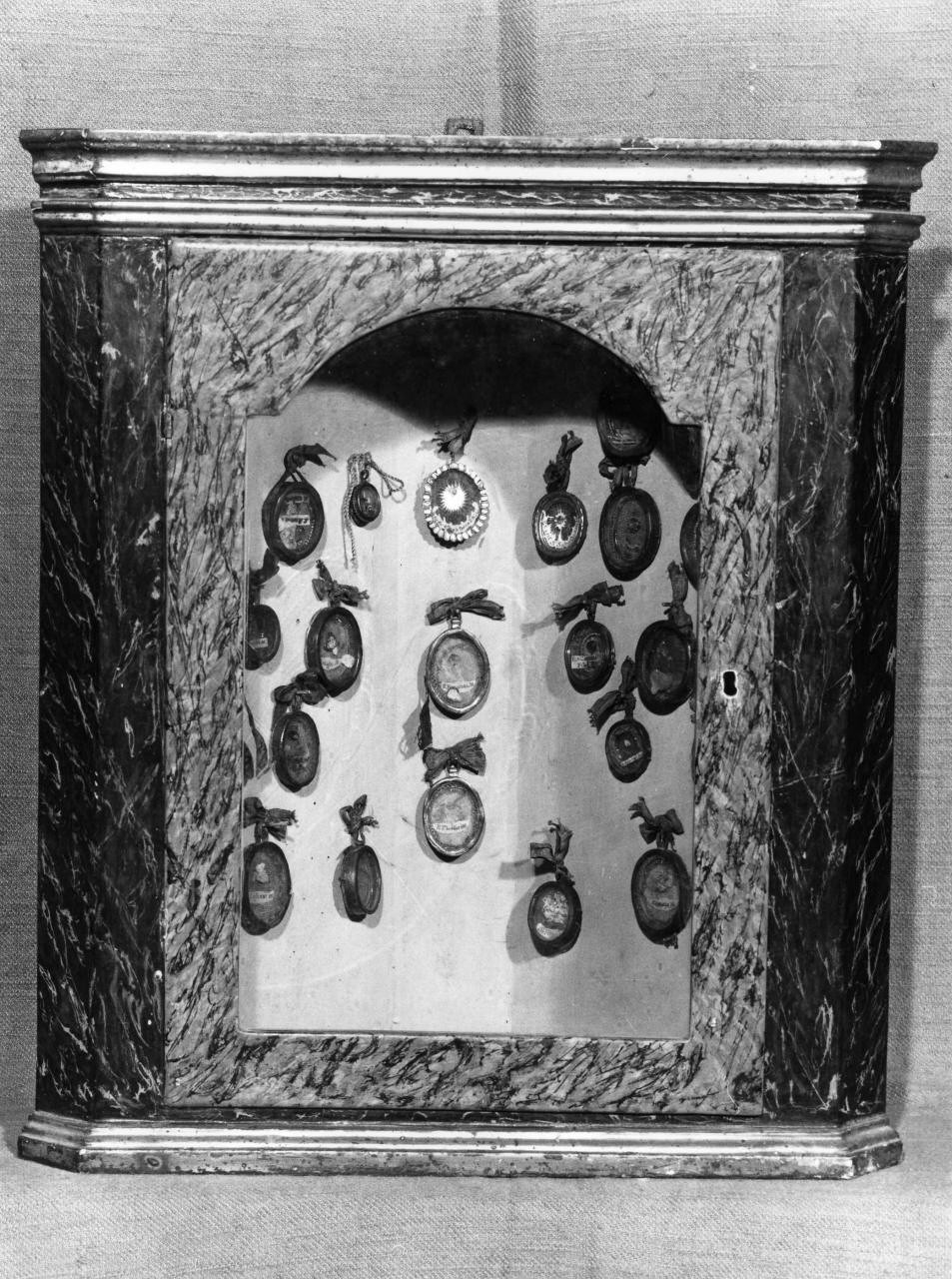 reliquiario, coppia - bottega toscana (fine/inizio secc. XVIII/ XIX)