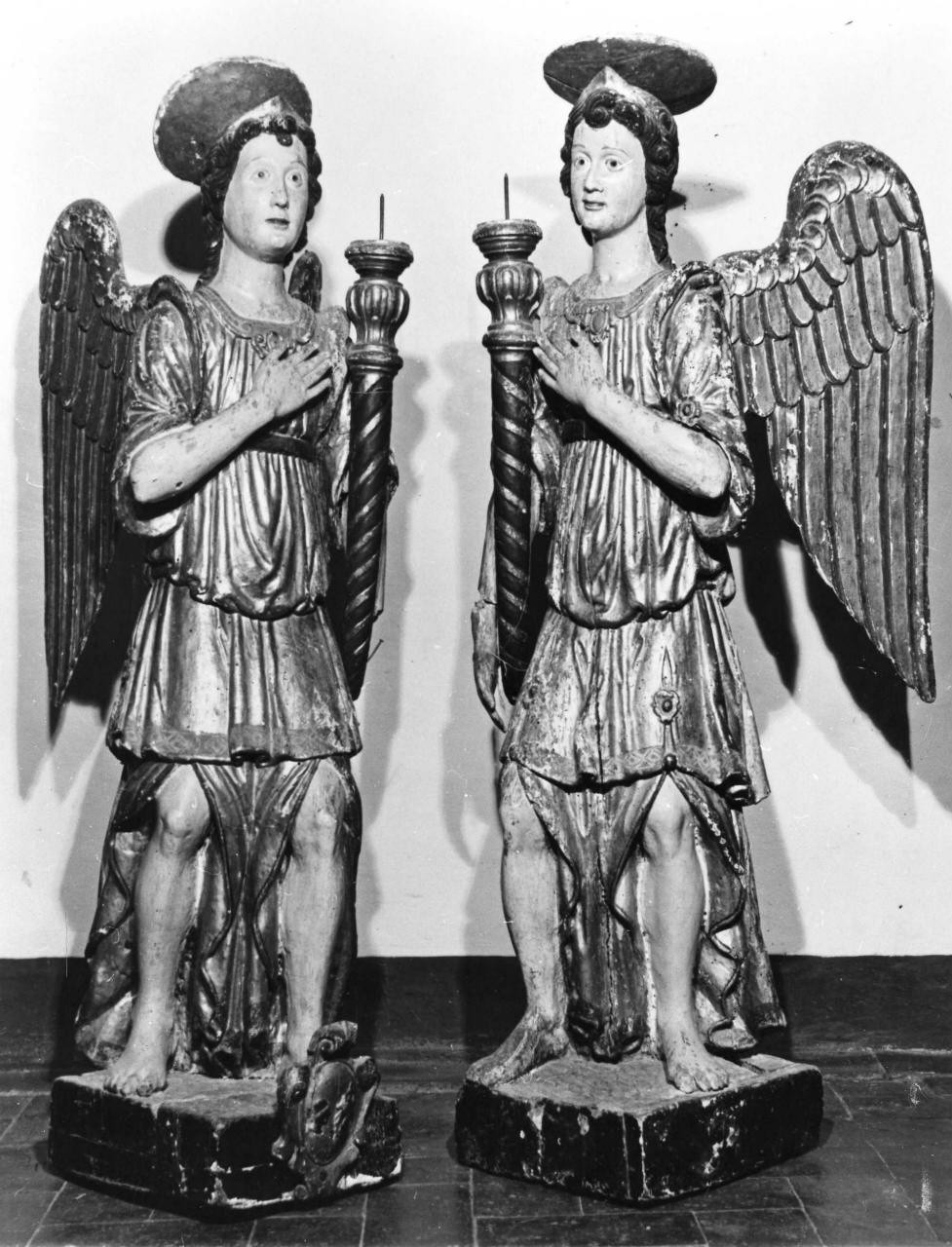 angelo reggicandelabro (statua, coppia) - ambito toscano (seconda metà sec. XVI)