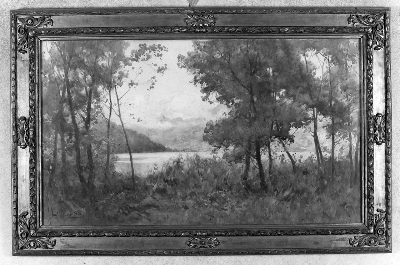 paesaggio lacustre (dipinto) di Sala Paolo (primo quarto sec. XX)