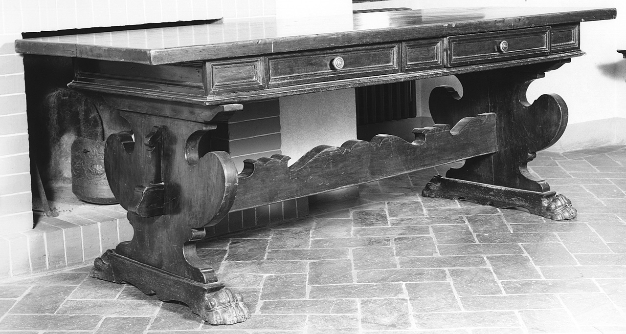 tavolo - bottega toscana (fine/inizio secc. XIX/ XX)