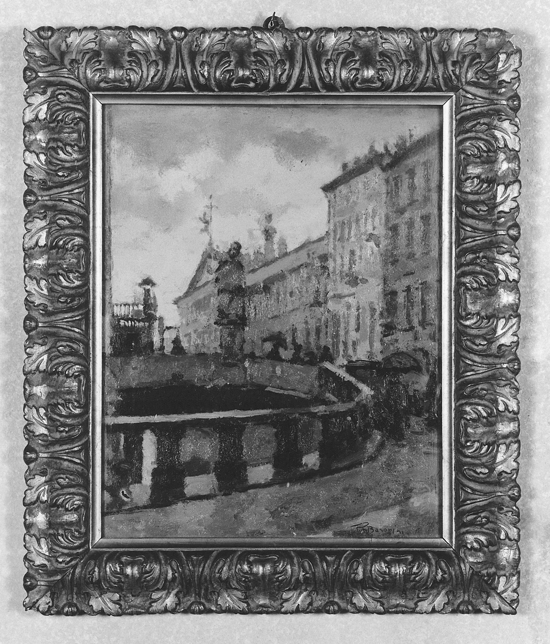 veduta prospettica di palazzi (dipinto) di Basorini Pier Angelo (sec. XX)