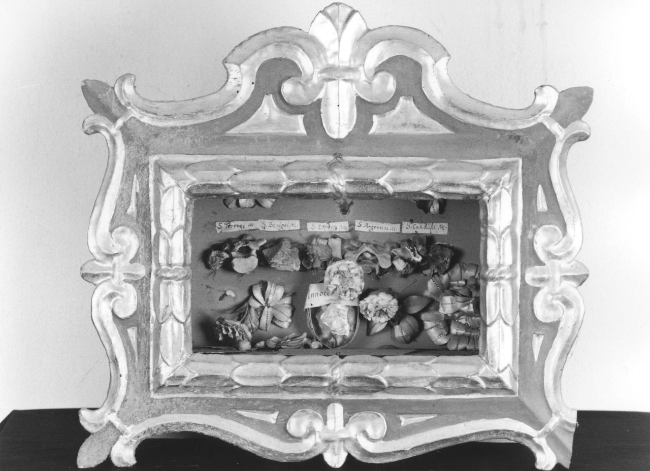 reliquiario a teca - a cassetta - produzione toscana (seconda metà sec. XVIII)