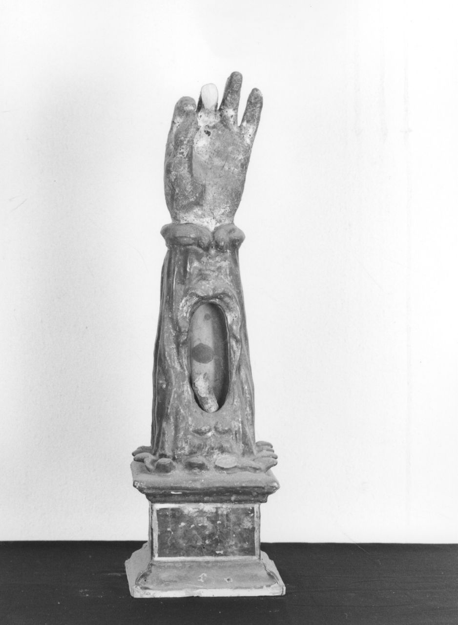 reliquiario antropomorfo - a braccio, serie - produzione toscana (sec. XVIII)