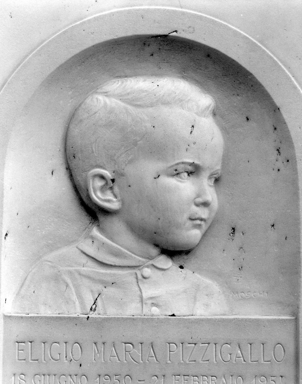 ritratto di Eligio Maria Pizzigallo (monumento funebre) di Moschi Mario (sec. XX)