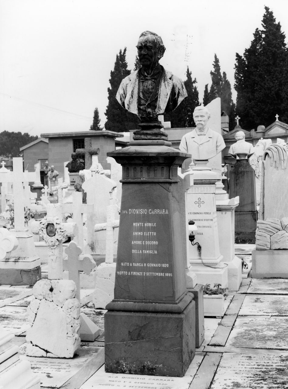 busto ritratto di Dionisio Carrara (monumento funebre) di Piccioli Narciso - ambito toscano (sec. XIX)