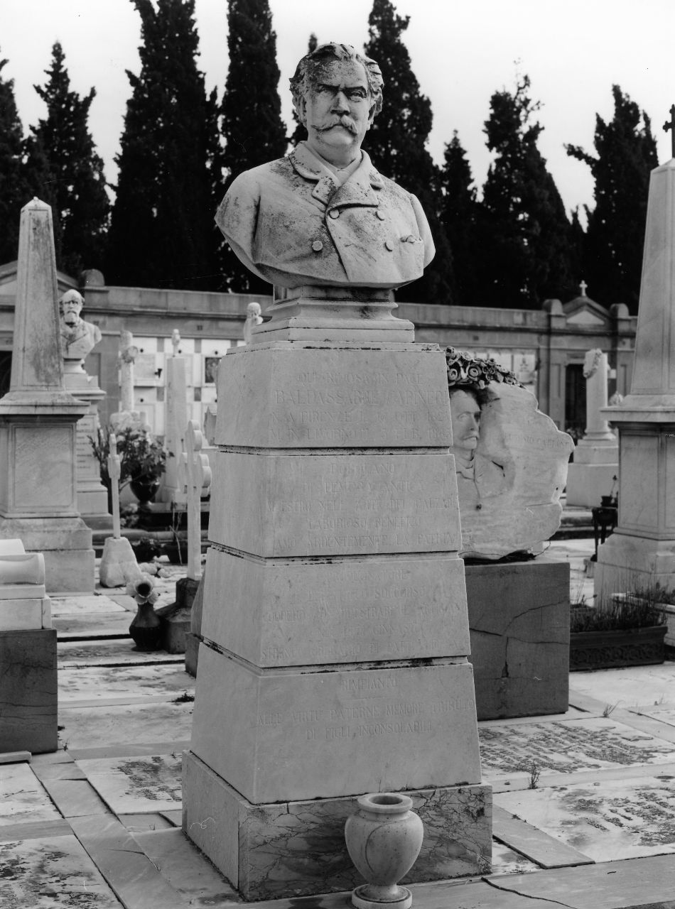 busto ritratto di Baldassarre Capineri (monumento funebre) di Bortone Antonio (sec. XIX)