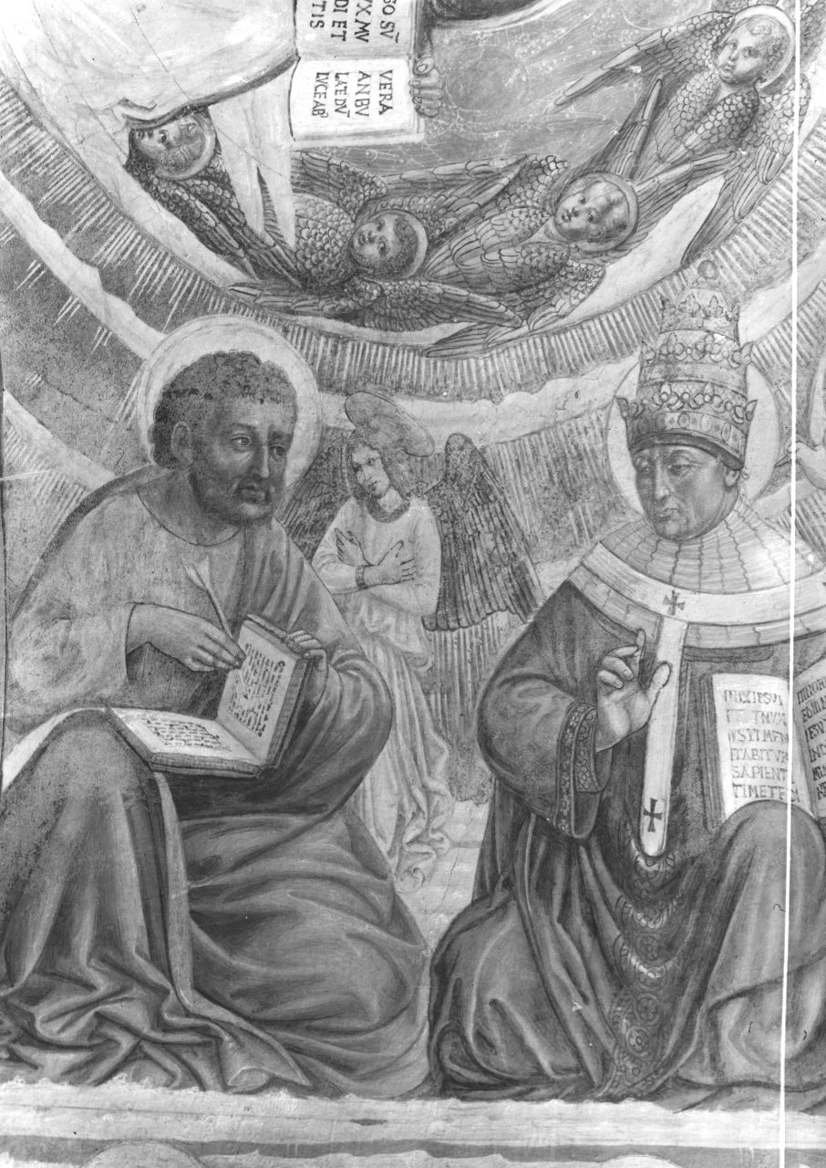 evangelisti e vescovi (dipinto, elemento d'insieme) di Gozzoli Benozzo (cerchia) (sec. XV)