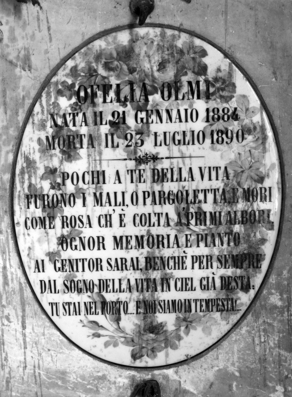 targa commemorativa - manifattura Ginori (sec. XIX)