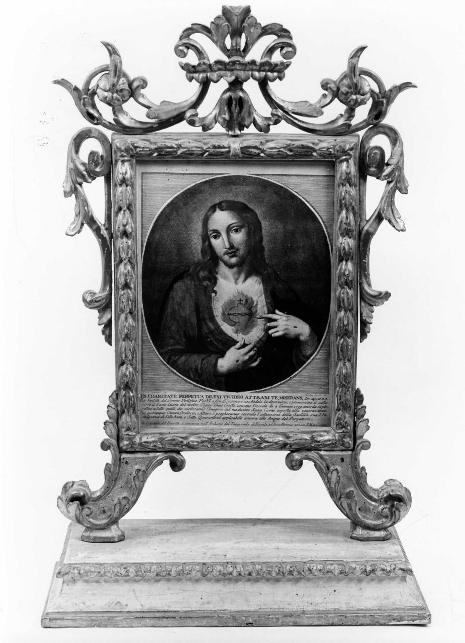 Sacro Cuore di Gesù (stampa colorata a mano) di Benvenuti Pietro, Zocchi Cosimo (fine/inizio secc. XVIII/ XIX)