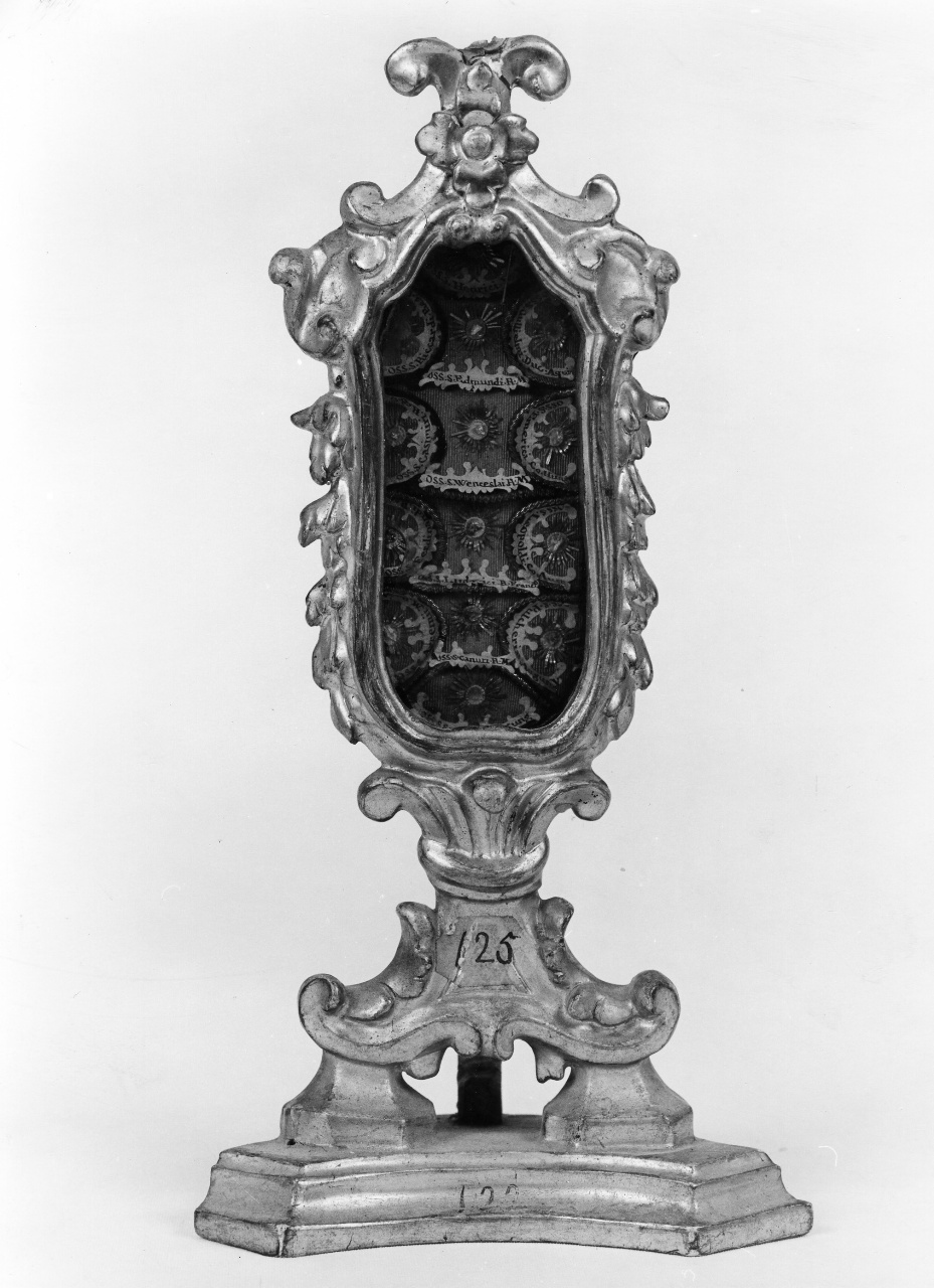 reliquiario a teca, serie - bottega toscana (seconda metà sec. XVIII)