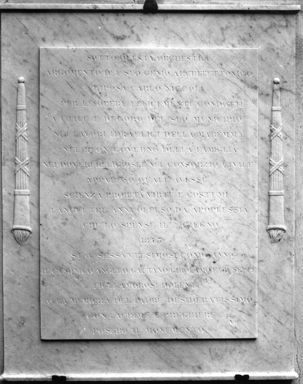 lastra tombale - manifattura toscana (sec. XIX)