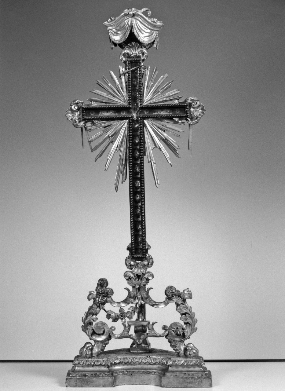 reliquiario - a croce - produzione toscana (seconda metà sec. XVIII)