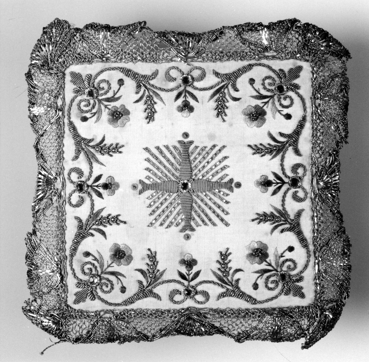 croce raggiata (palla di calice) - manifattura toscana (sec. XIX)