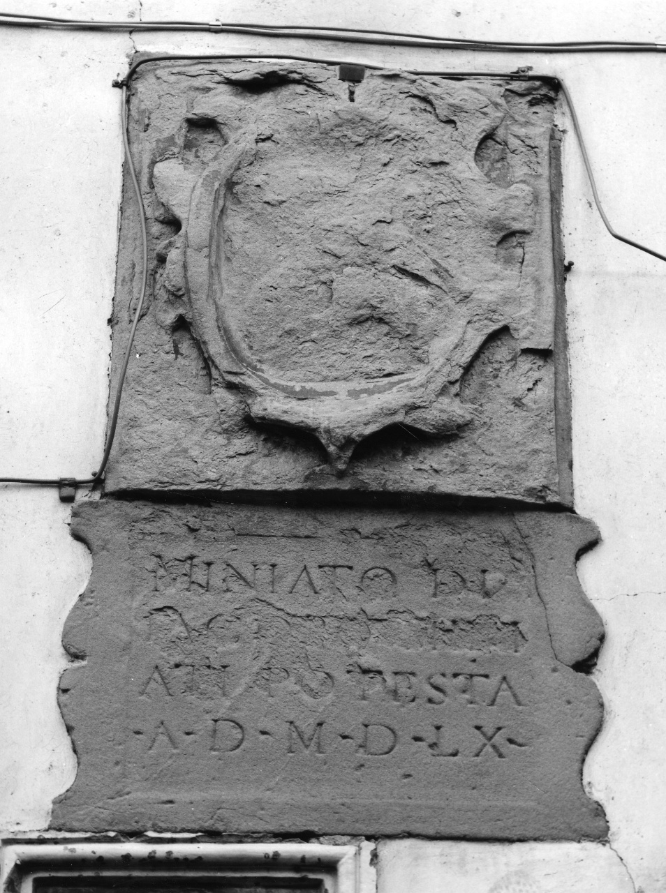 stemma gentilizio di Miniato di Jacopo Miniati (rilievo) - produzione fiorentina (sec. XVI)