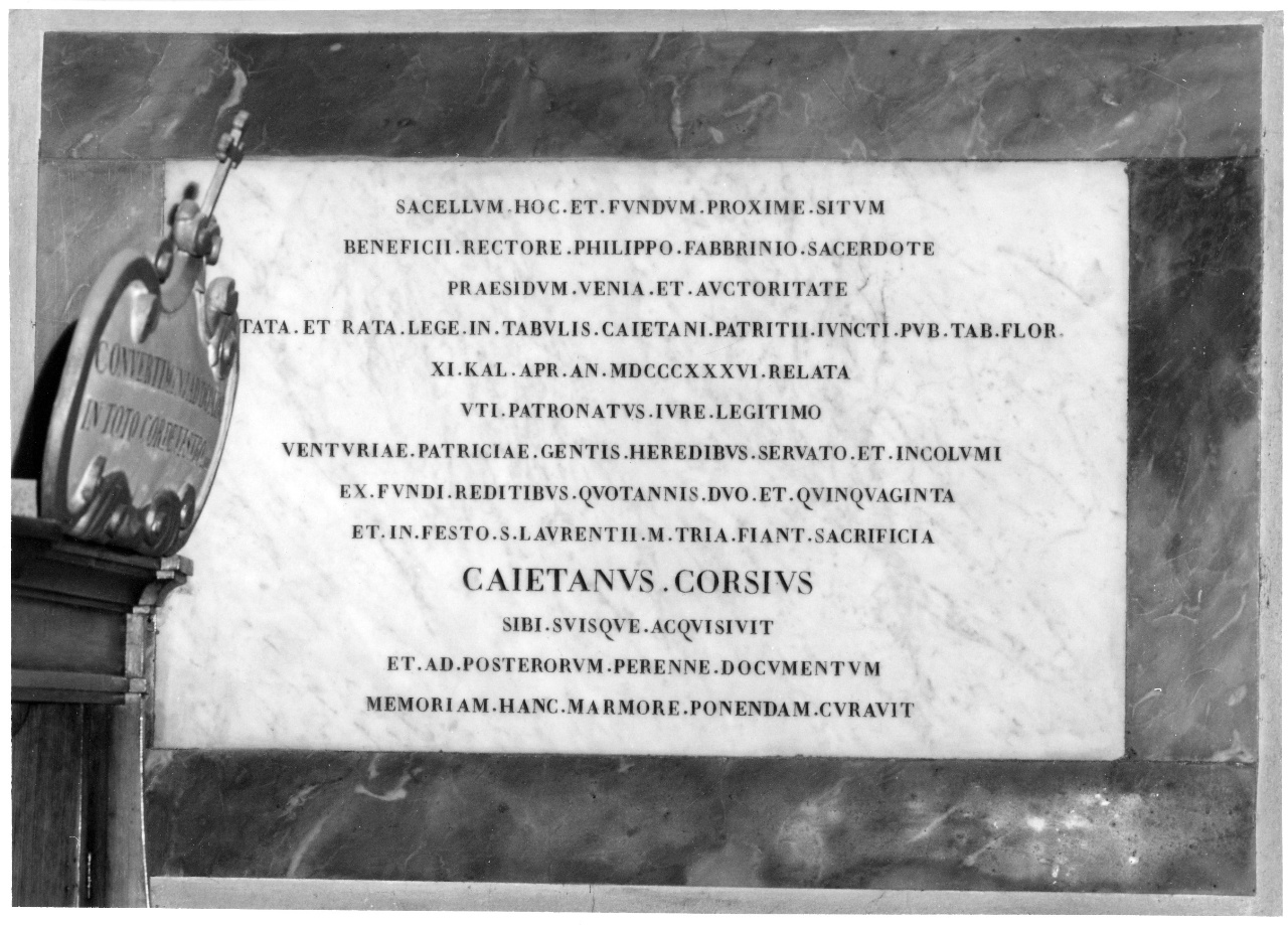 iscrizione (lapide celebrativa) - produzione toscana (sec. XIX)