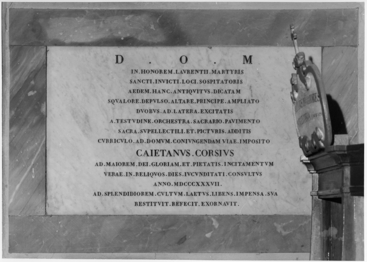 iscrizione (lapide celebrativa) - produzione toscana (sec. XIX)