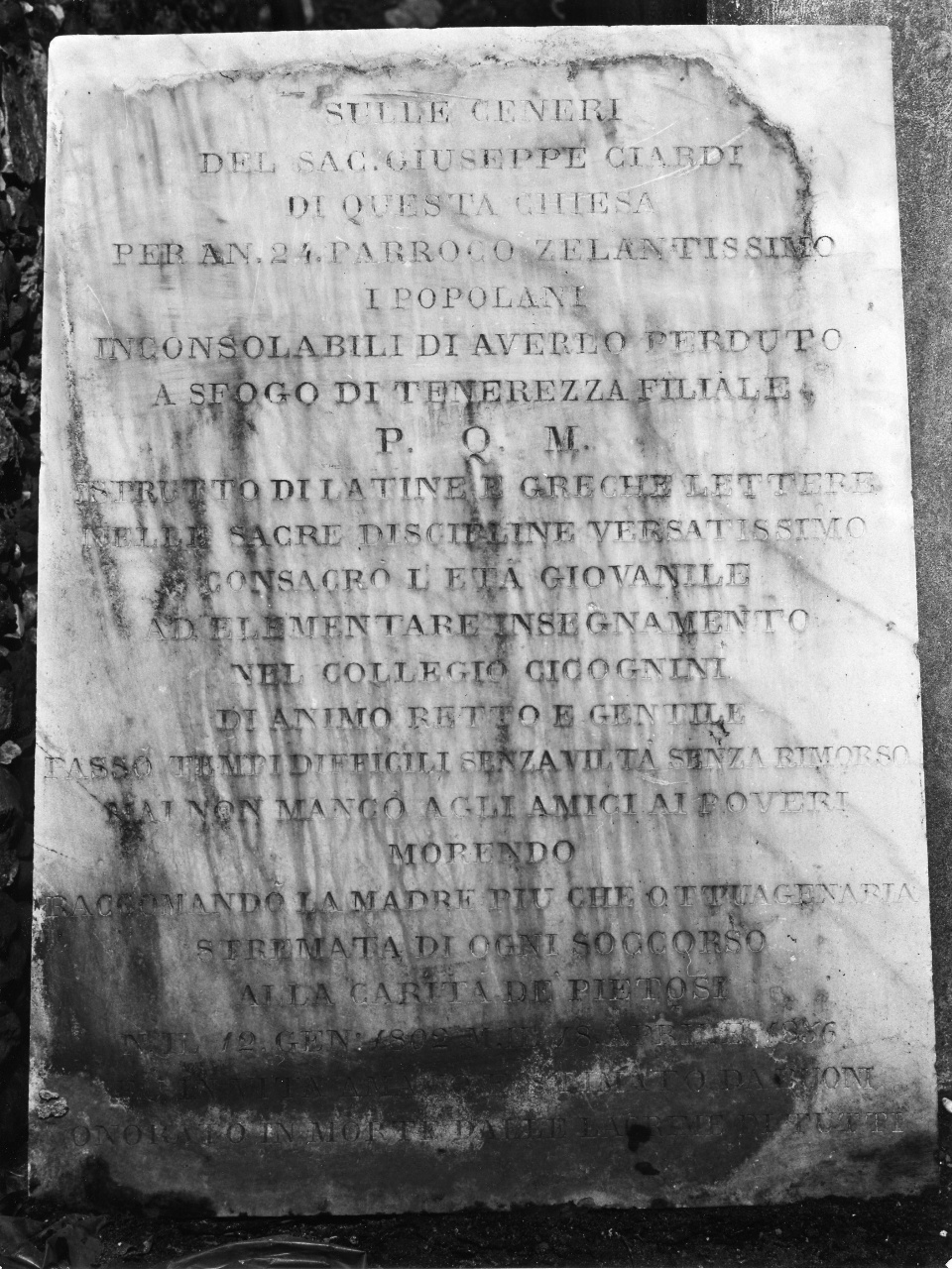 lapide - bottega toscana (sec. XIX)