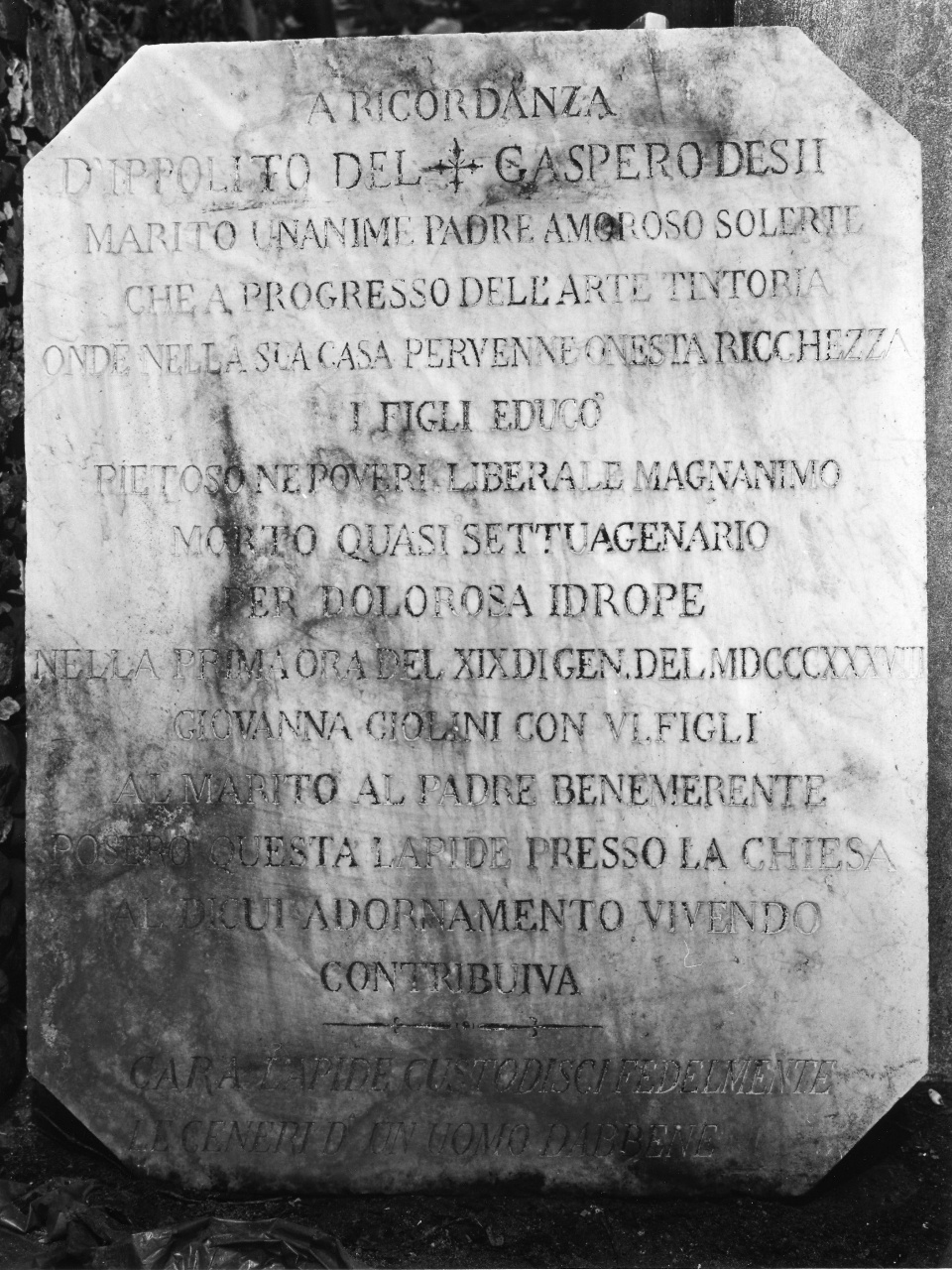 lapide - bottega toscana (sec. XIX)