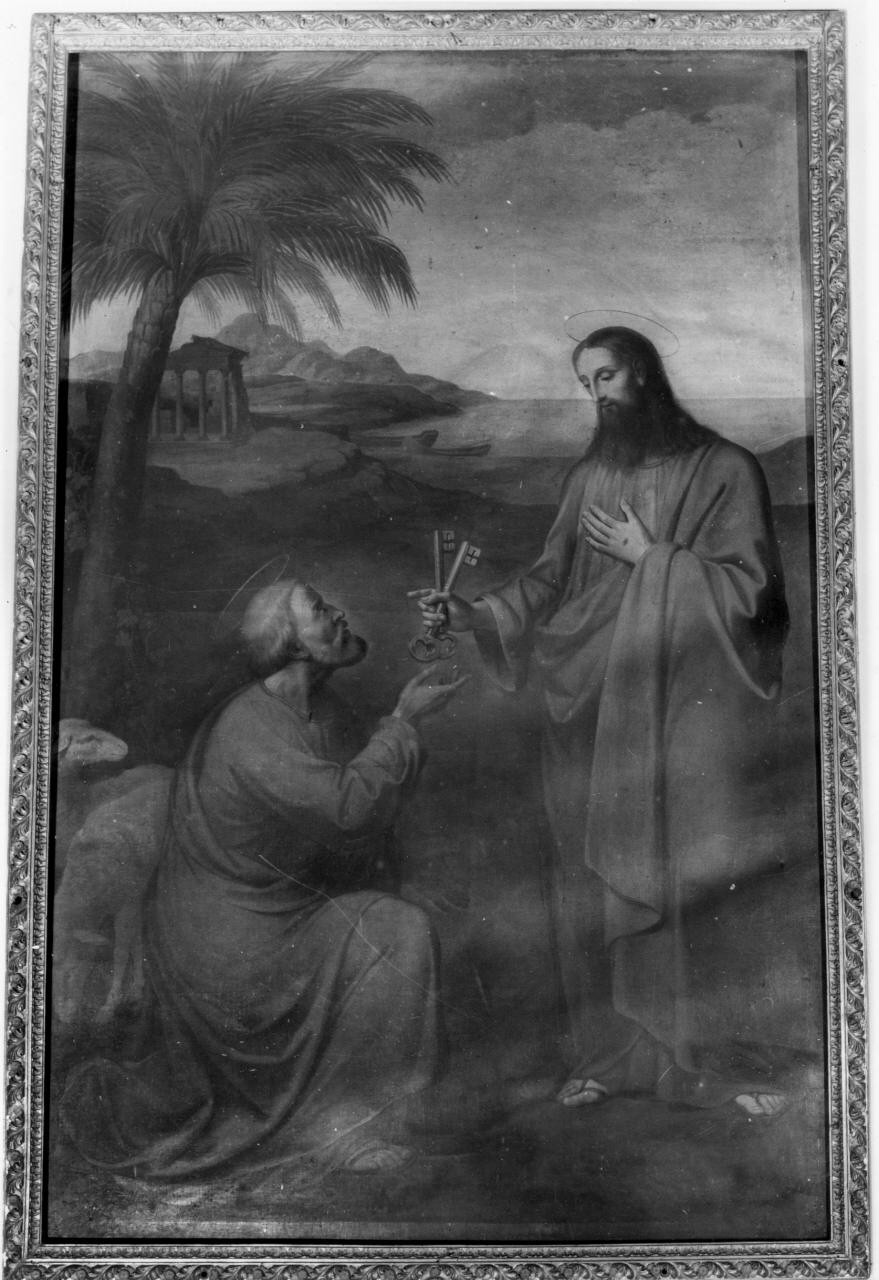 Cristo consegna le chiavi a San Pietro (pala d'altare) di Marini Antonio (sec. XIX)