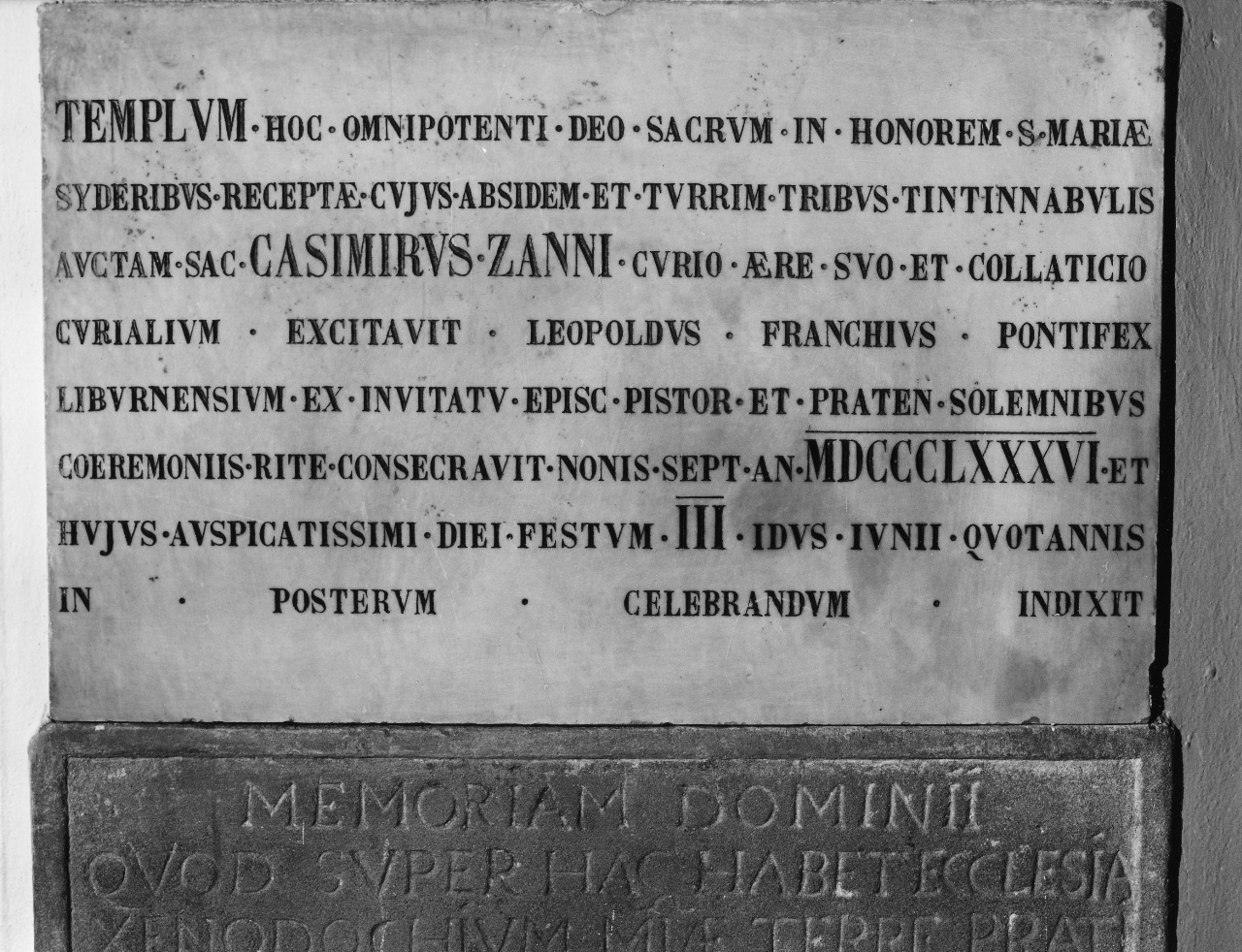 lapide commemorativa - manifattura toscana (sec. XIX)