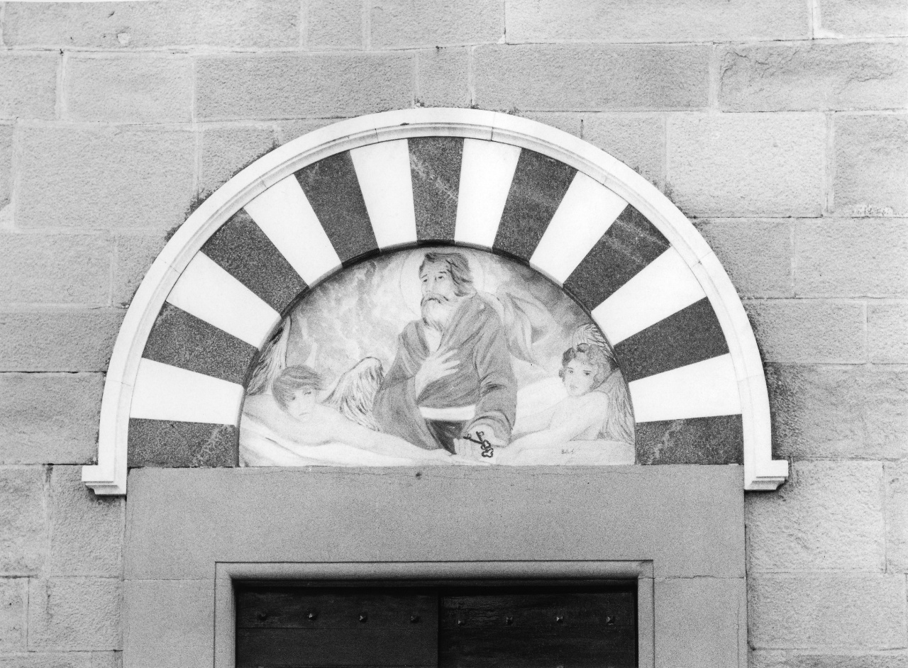 San Pietro con due angeli (dipinto) di Bellini Gianni (sec. XX)