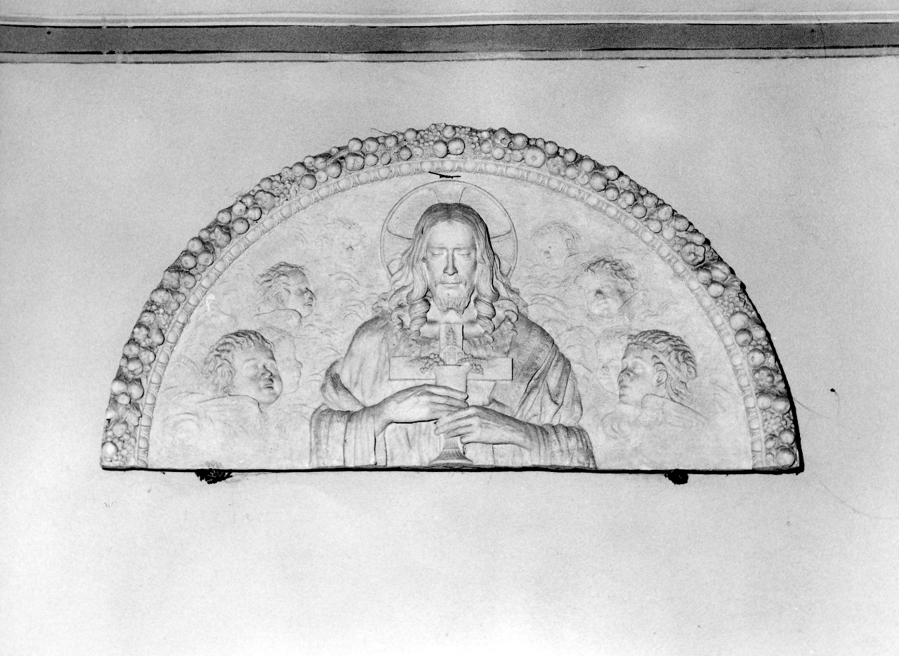 Cristo con calice eucaristico e cherubini (rilievo) - bottega toscana (inizio sec. XX)
