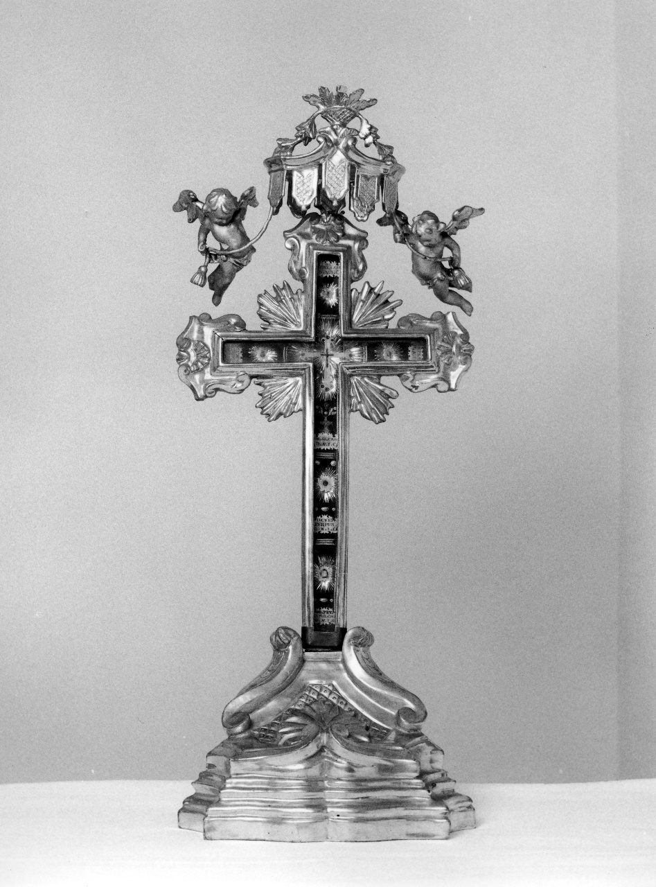 reliquiario - a croce - produzione toscana (seconda metà sec. XVIII)