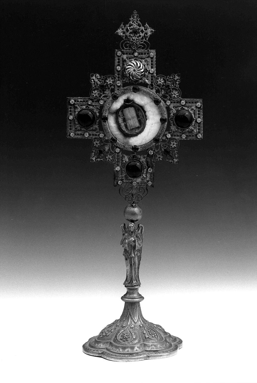 reliquiario - a croce - bottega toscana (sec. XX)