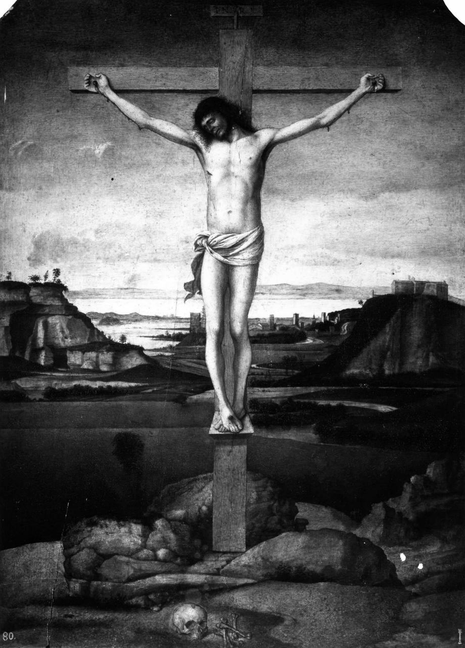Cristo crocifisso (dipinto) di Antonello da Messina (attribuito) (sec. XV)