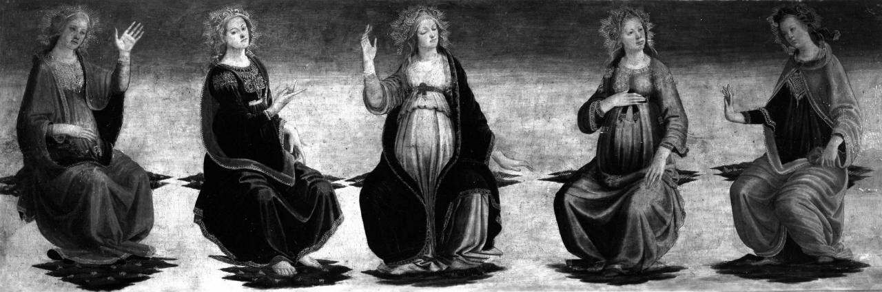figure allegoriche femminili (dipinto) di Filipepi Alessandro detto Botticelli (attribuito) (sec. XV)