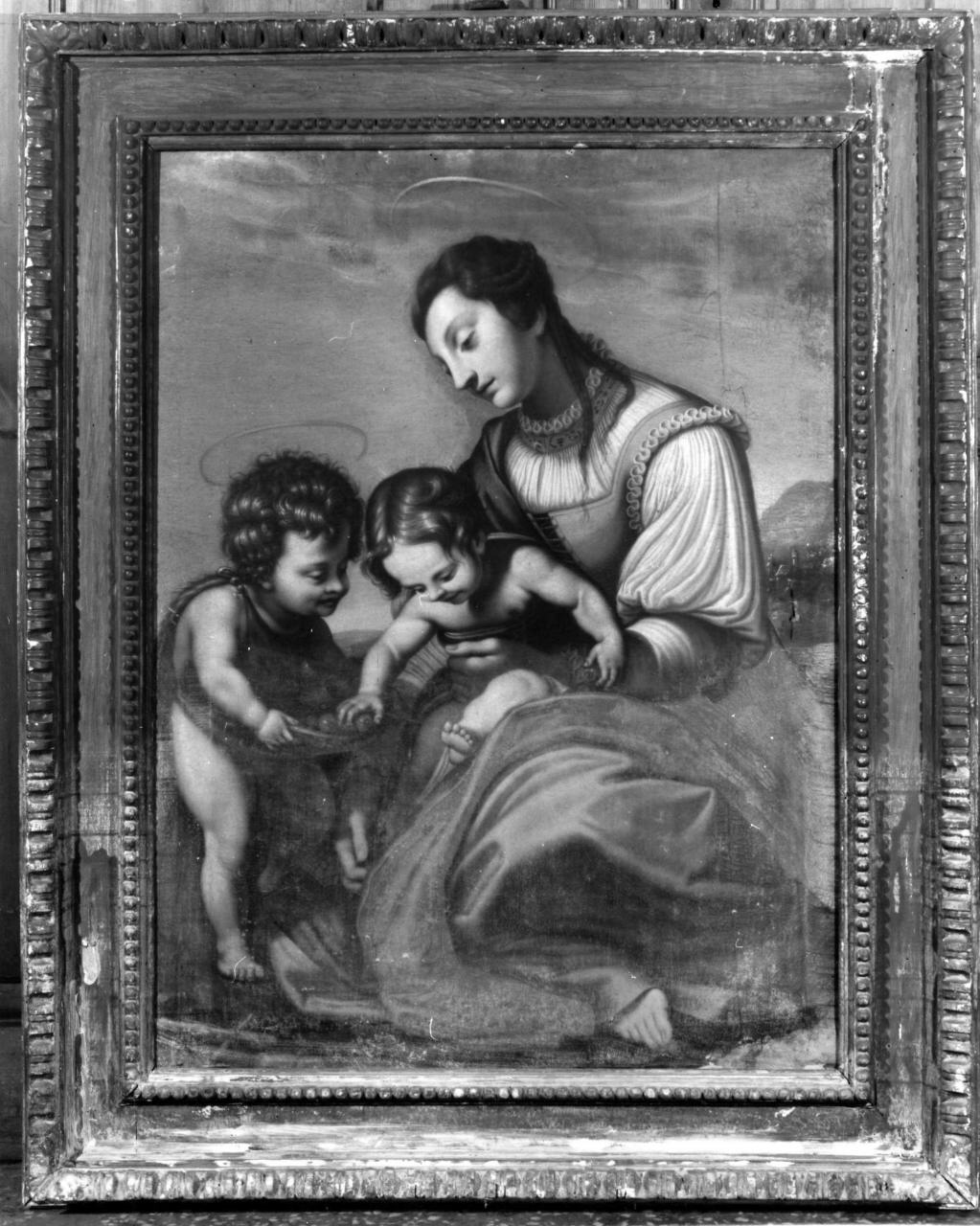 Madonna con Bambino e San Giovannino (dipinto) - ambito toscano (fine/inizio secc. XVI/ XVII)